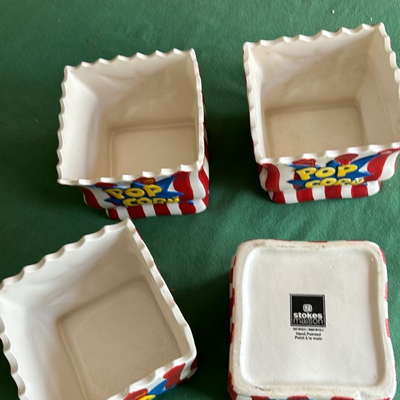 Set of 4 ceramic popcorn bowls - Picture 3 of 4
